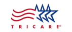 TRICARE logo featuring three blue stars and red wavy lines, representing insurance options for addiction recovery services in Long Island.