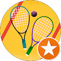 Two tennis rackets and a ball on a bright yellow background, symbolizing community support and encouragement in recovery from addiction.